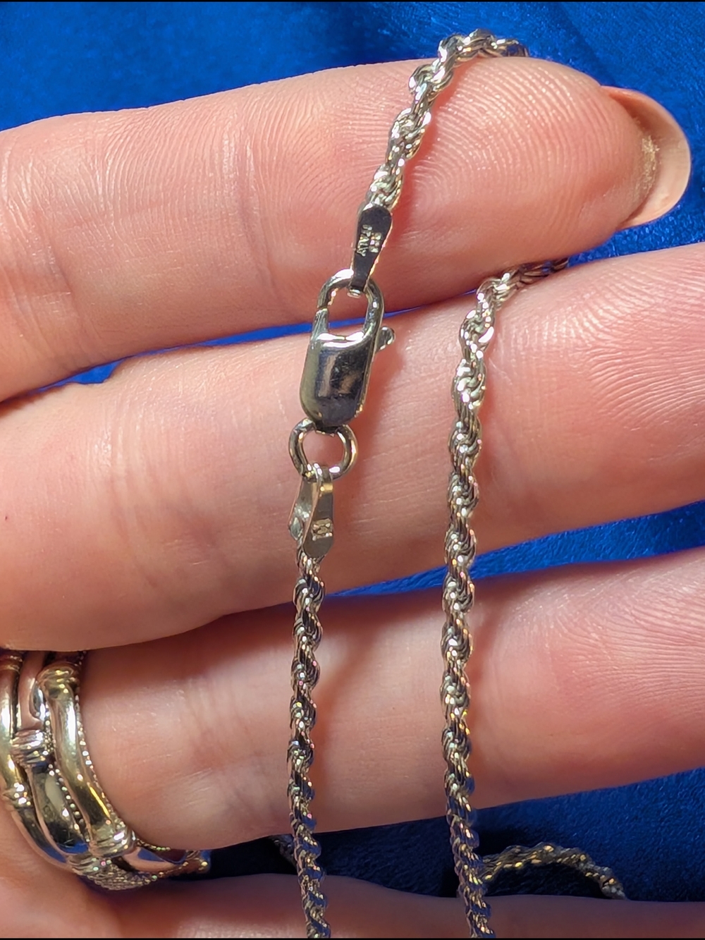 Sterling Silver Rope Chain Necklace - Picture 4 of 7